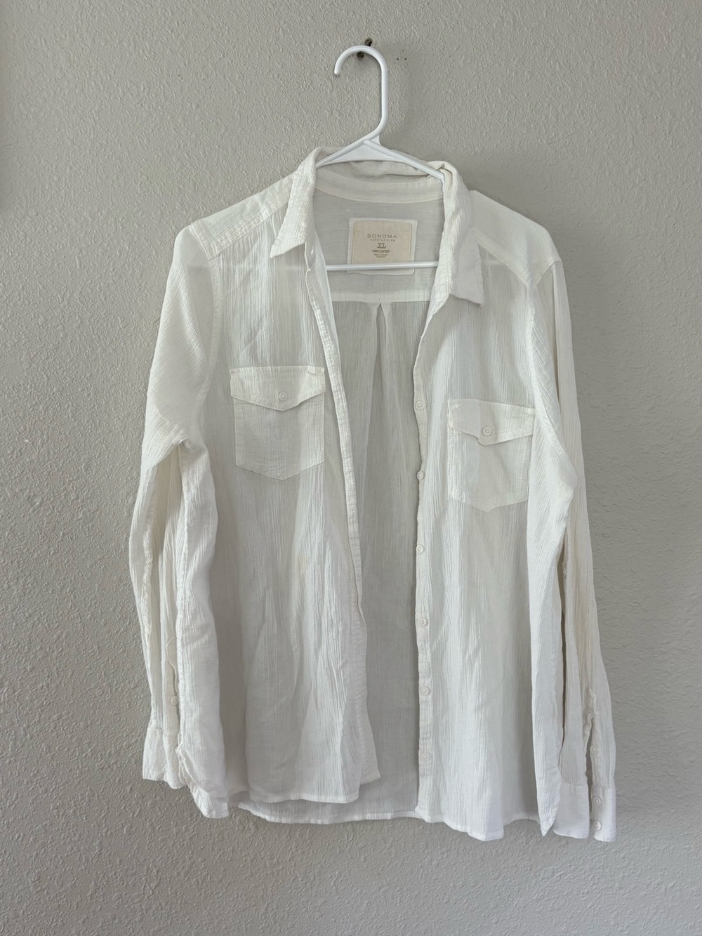 Sonoma White Lightweight Button-Up Shirt